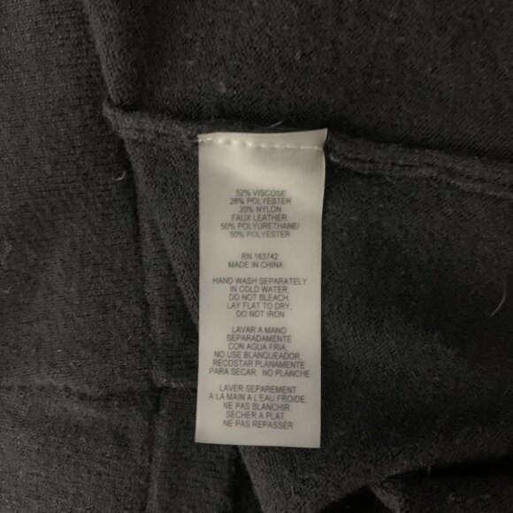 Siani Milano Top XS Black Knit Short Sleeve‎ Puff Sleeve Minimal Chic - Picture 6 of 6